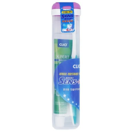 Набор зубная паста + щетка Clio New Portable Sense R + Expert Toothpaste, 1 шт + 1 шт