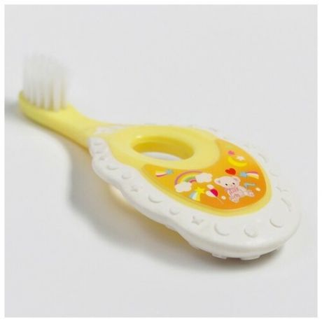 Детская зубная щетка, цвет белый/желтый