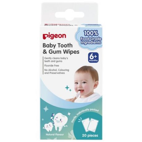 Салфетки Pigeon Baby Tooth & Gum Wipes без аромата