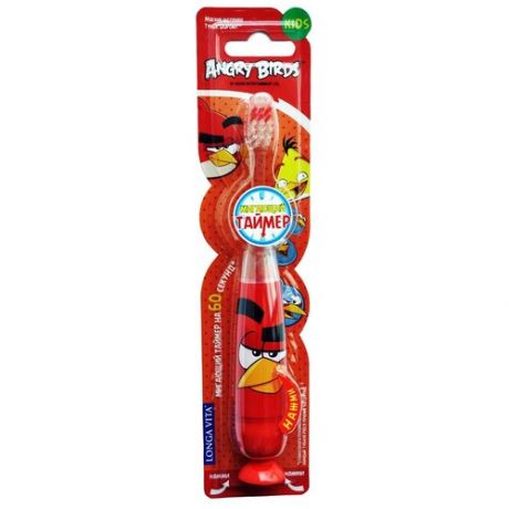 Зубная щетка Longa Vita Angry Birds TWA-1 3+, красный