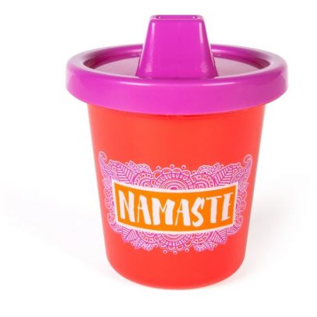 Поильник-непроливайка Gamago Namaste Sippy Cup, 225 мл красный/фиолетовый