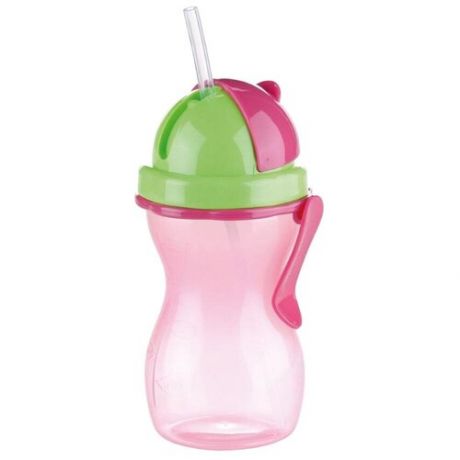 Бутылка для воды с трубочкой TESCOMA Пластик розовая 0,3 л