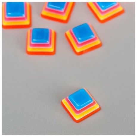 Декор для творчества пластик "Полосатые пирамидки" оранжево-синие набор 10 шт 1.1х1.1 см