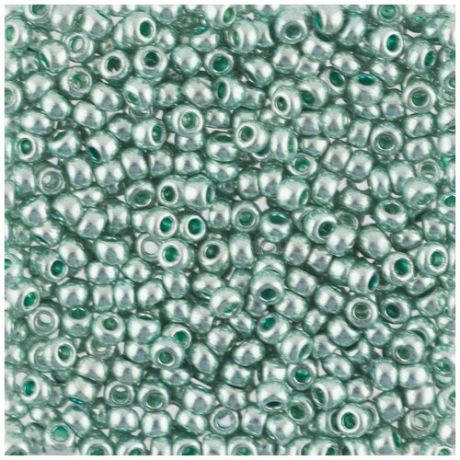 Бисер круглый Gamma 6, 10/0, 2,3 мм, 10 шт*5 г, 1-й сорт, F397 светло-зеленый металлик