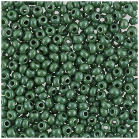 Бисер круглый Gamma 7, 10/0, 2,3 мм, 50 г, 1-й сорт, G462, темно-зеленый