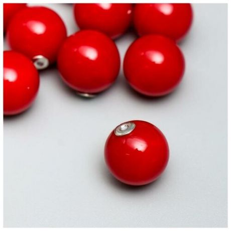 Набор бусин для творчества пластик "Красный шарик" набор 10 шт d=1.4 см