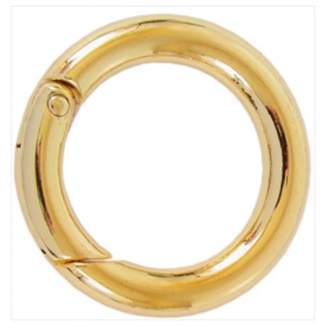 Кольца разъемные для сумок, одежды, рукоделия, диаметр 26 мм, толщина - 6 мм, 20 шт, цвет золото