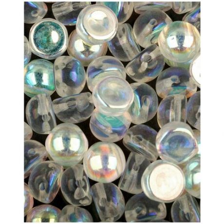 Стеклянные чешские бусины с двумя отверстиями, Cabochon bead, 6 мм, цвет Crystal Full AB, 10 шт. (00030-28703 *1)