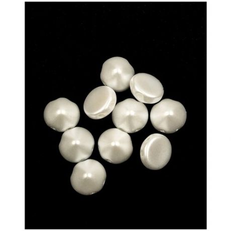 Стеклянные чешские бусины с двумя отверстиями, Tipp Beads, 8 мм, цвет Alabaster Pastel White, 10 шт. (2010-25001*1)