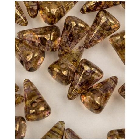 Стеклянные чешские бусины, Spike, 5х8 мм, цвет Crystal Lila Gold Luster, 50 шт. (00030-15695*2)