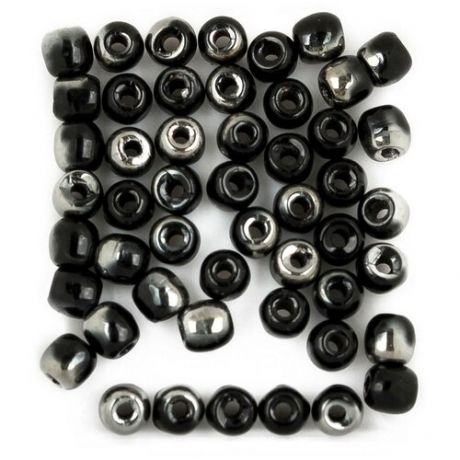 Стеклянные чешские бусины, круглые, Glass Pressed Beads, 2 мм, цвет Jet Chrome, 150 шт. (23980-27401*3)