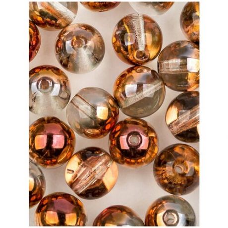 Стеклянные чешские бусины, круглые, Round Beads, 6 мм, цвет Crystal Sunset, 75 шт. (00030-27137*3)