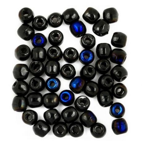Стеклянные чешские бусины, круглые, Glass Pressed Beads, 2 мм, цвет Jet Azuro, 150 шт. (23980-22201*3)