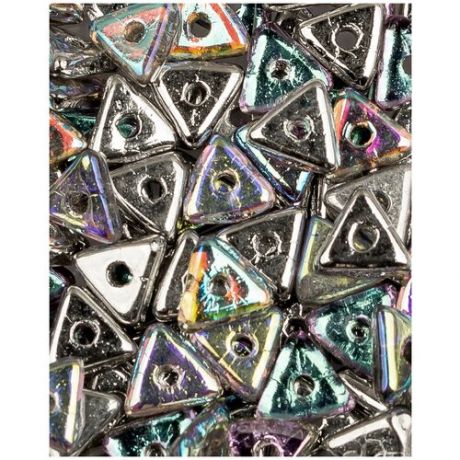 Стеклянные чешские бусины, Tri-bead, 4 мм, цвет Crystal Silver Rainbow, 5 грамм (около 145 шт.) (00030-98530*1)