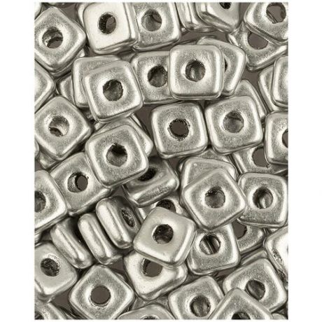 Стеклянные чешские бусины, Quad Bead, 4 мм, цвет Aluminium Silver, 5 грамм (около 145 шт.) (01700*1)