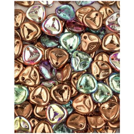 Стеклянные чешские бусины, Rose Petal, 8х7 мм, цвет Crystal Copper Rainbow, 50 шт. (00030-98533*5)