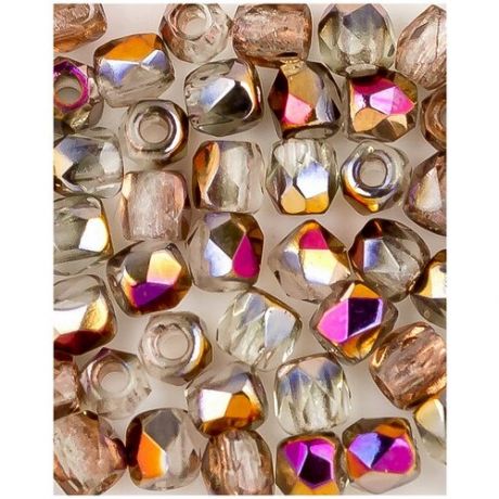 Стеклянные чешские бусины, граненые круглые, Fire polished, 2 мм, цвет Crystal Sliperit, 50 шт. (00030-29500*1)