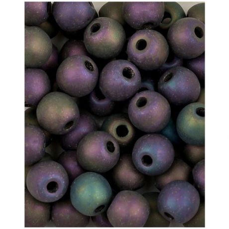 Стеклянные чешские бусины, круглые, Round Beads, 3 мм, цвет Jet Matted Purple Iris, 150 шт. (23980-21195*3)