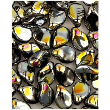 Стеклянные чешские бусины, Pip Beads, 5х7 мм, цвет Jet 280P3, 50 шт. (23980-280P3*1)