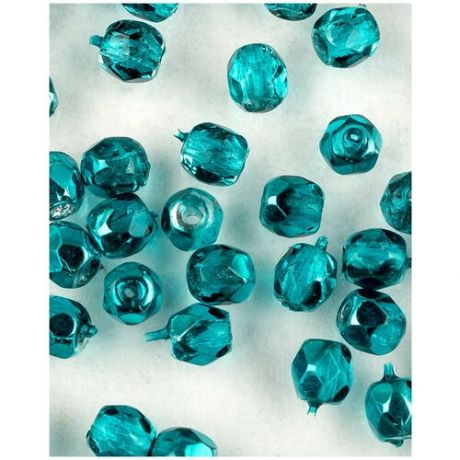 Стеклянные чешские бусины, граненые круглые, Fire polished, 3 мм, цвет Crystal Marine Metallic Ice, 50 шт. (00030-67642*1)