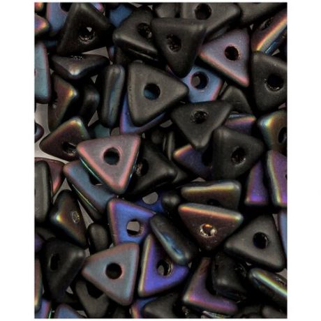 Стеклянные чешские бусины, Tri-bead, 4 мм, цвет Jet Amesit Matted, 5 грамм (около 145 шт.) (23980-22771*1)