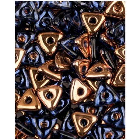 Стеклянные чешские бусины, Tri-bead, 4 мм, цвет Sapphire Capri Gold, 5 грамм (около 145 шт (30070-27101*1)