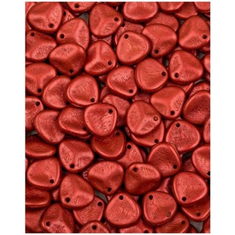 Стеклянные чешские бусины, Rose Petal, 8х7 мм, цвет Lava Red, 50 шт. (01890*5)