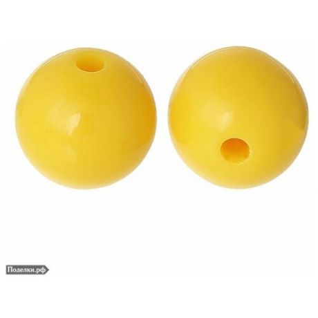 Акриловая бусина Шарик 0010594 желтый цвет 12 мм, цена за 40 шт.