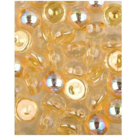 Стеклянные чешские бусины с двумя отверстиями, Cabochon bead, 6 мм, цвет Crystal Yellow Rainbow, 10 шт. (00030-98531 *1)