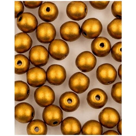 Стеклянные чешские бусины, круглые, Round Beads, 4 мм, цвет Brass Gold, 150 шт. (01740*3)