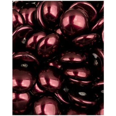 Стеклянные чешские бусины кабошон полупросверленный с жемчужным покрытием, Glass Pearl Cabochons, 12 мм, цвет Shiny Burgundy, 5 шт (70499*1)