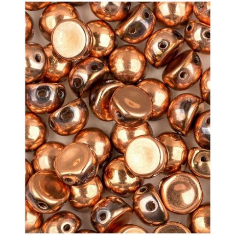 Стеклянные чешские бусины с двумя отверстиями, Cabochon bead, 6 мм, цвет Crystal Capri Gold Full, 10 шт. (00030-27100 *1)