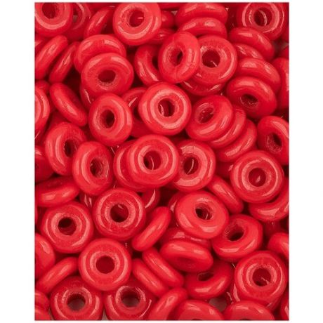 Стеклянные чешские бусины, O bead, 4 мм, цвет Opaque Red, 5 грамм (около 165 шт.) (93200*1)