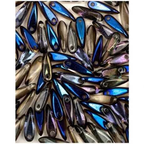 Стеклянные чешские бусины, Glass Dagger, 3х11 мм, цвет Crystal Azuro, 20 шт. (00030-22201*2)