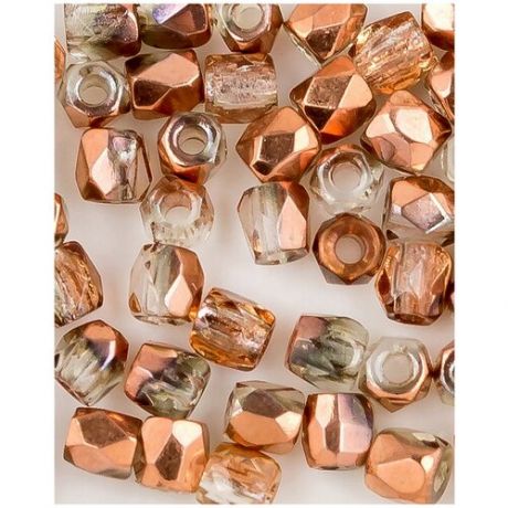 Стеклянные чешские бусины, граненые круглые, Fire polished, 2 мм, цвет Crystal Capri Gold, 50 шт. (00030-27101*1)