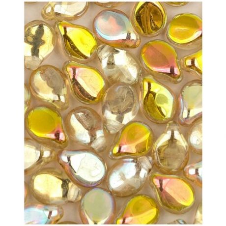 Стеклянные чешские бусины, Pip Beads, 5х7 мм, цвет Crystal Lemon Rainbow, 50 шт. (00030-98534*1)