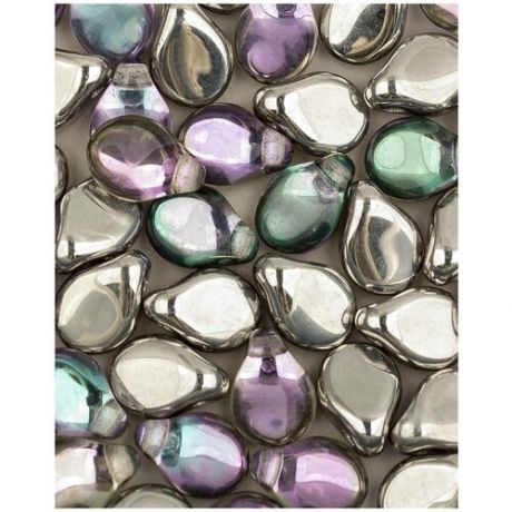 Стеклянные чешские бусины, Pip Beads, 5х7 мм, цвет Crystal Vitrail Light, 50 шт. (00030-26536*1)