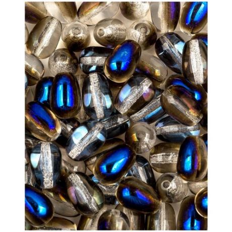 Стеклянные чешские бусины - капля, Glass drops, 11х8 мм, цвет Crystal Azuro, 10 шт. (00030-22201*1)
