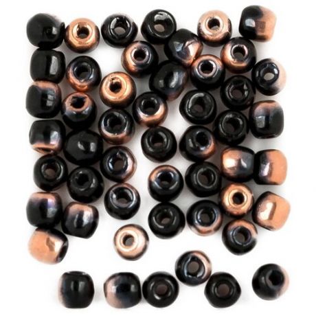 Стеклянные чешские бусины, круглые, Glass Pressed Beads, 2 мм, цвет Jet Capri Gold, 150 шт. (23980-27101*3)