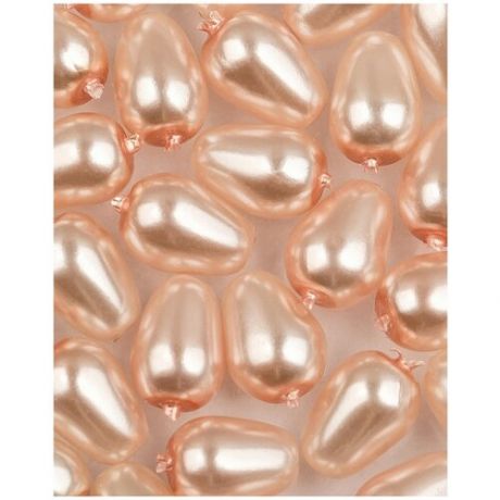 Стеклянные чешские бусины, каплеобразный жемчуг, Teardrop Glass Pearls, 7x5 мм, цвет Peach Chiffon, 30 шт. (10148*3)