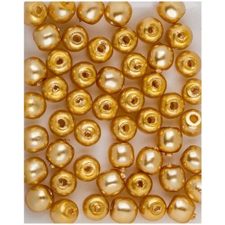 Стеклянные чешские бусины с покрытием под жемчуг, 2 мм, цвет Shiny Light Gold, 100 шт. (70486*2)
