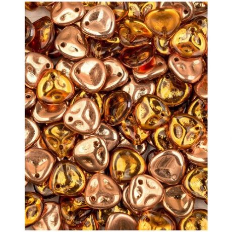 Стеклянные чешские бусины, Rose Petal, 8х7 мм, цвет Topaz Capri Gold, 50 шт. (10030-27101*5)