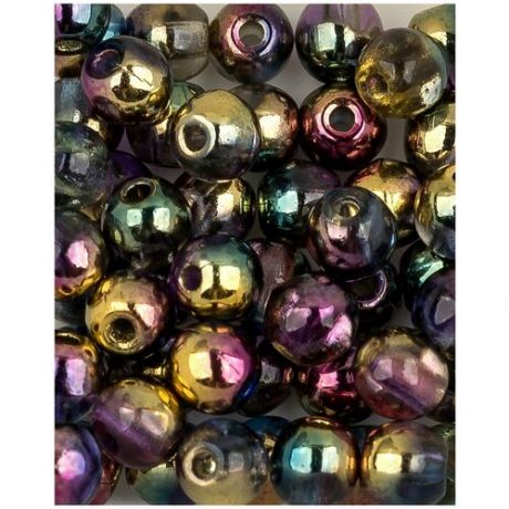 Стеклянные чешские бусины, круглые, Round Beads, 3 мм, цвет Crystal Sunny Magic Royal, 100 шт. (00030-98001*2)