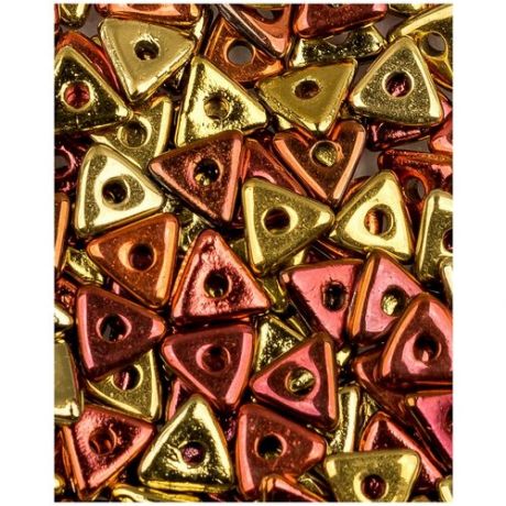 Стеклянные чешские бусины, Tri-bead, 4 мм, цвет Jet California Gold Rush, 5 грамм (около 145 шт (23980-98542*1)
