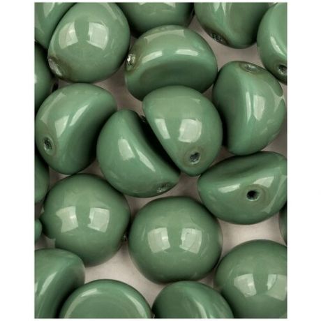 Стеклянные чешские бусины с одним отверстием, Dome Bead, 10х6 мм, цвет Hartford Green, 5 шт. (48597*1)