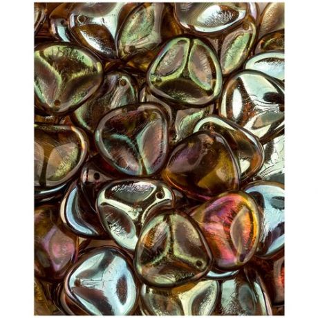 Стеклянные чешские бусины, Rose Petal, 14х13 мм, цвет Black Diamond Celsian, 10 шт. (14-40000-22501*1)