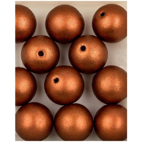 Стеклянные чешские бусины, круглые, Round Beads, 8 мм, цвет Metallic Copper, 20 шт. (01750*2)