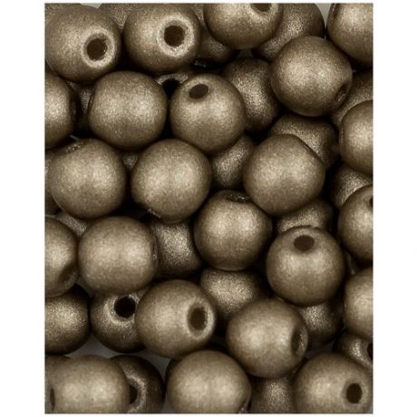Стеклянные чешские бусины, круглые, Round Beads, 3 мм, цвет Alabaster Metallic Grey, 50 шт. (2010-29416*1)