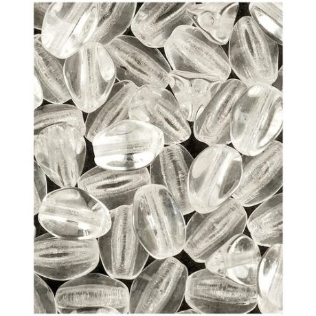 Стеклянные чешские бусины, Pinch beads, 5х3 мм, цвет Crystal, 10 грамм (около 116 шт.) (00030*2)