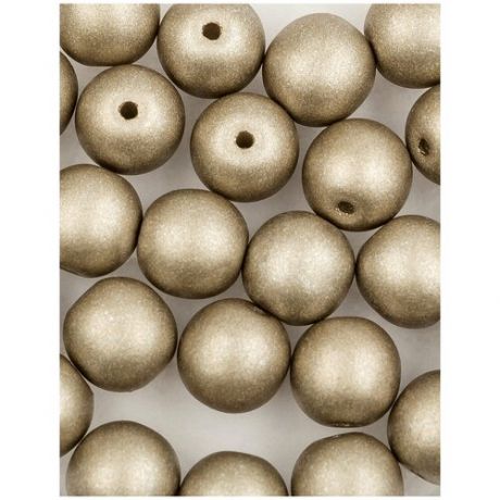 Стеклянные чешские бусины, круглые, Round Beads, 6 мм, цвет Alabaster Metallic Grey, 25 шт. (2010-29416*1)